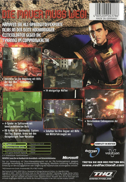 Red Faction II - Xbox Rückseite