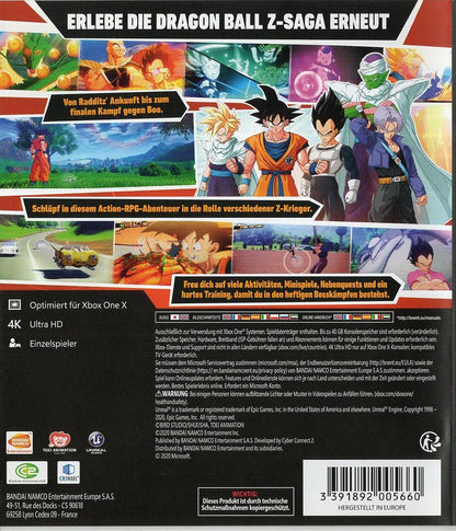 Dragon Ball Z: Kakarot - Xbox One Rückseite