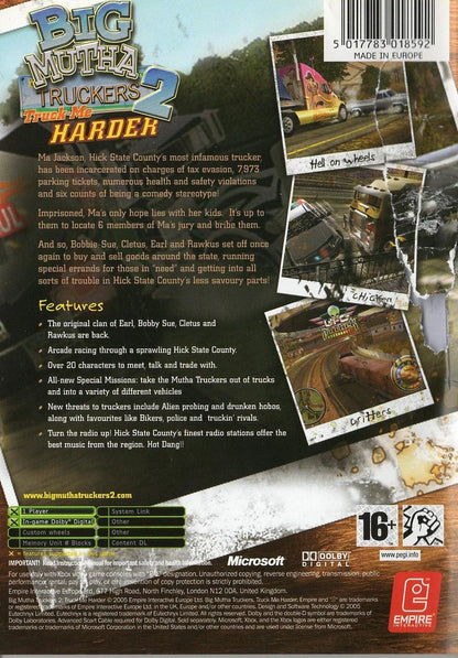 Big Mutha Truckers 2: Truck Me Harder - Xbox Rückseite