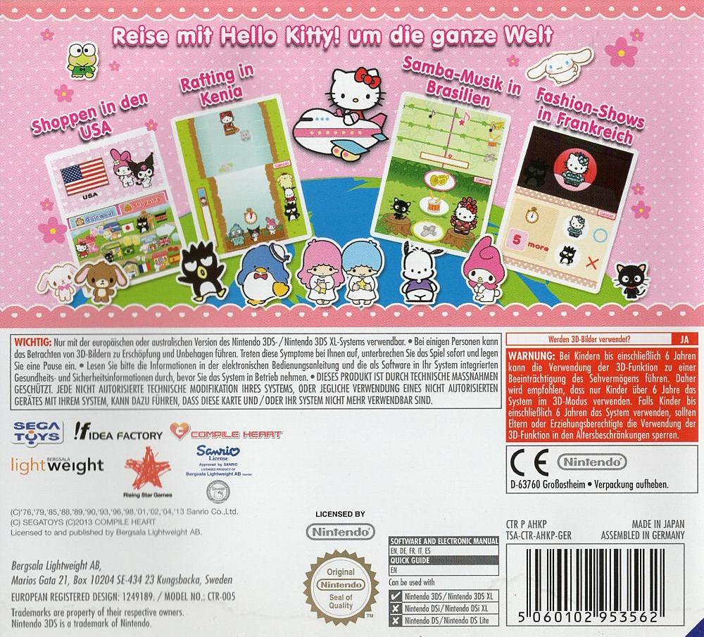 Rund um die Welt mit Hello Kitty und Freunden - Nintendo 3DS Rückseite