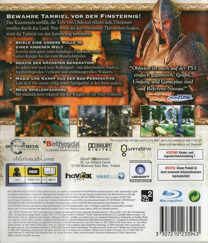 The Elder Scrolls IV: Oblivion - PlayStation 3 Rückseite