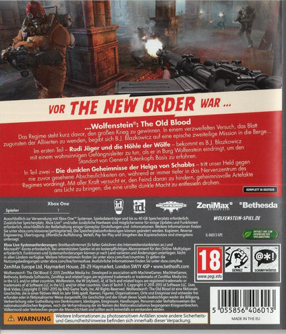 Wolfenstein: The Old Blood - Xbox One Rückseite