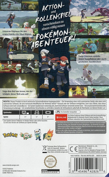 Pokémon Legenden: Arceus - Nintendo Switch Rückseite