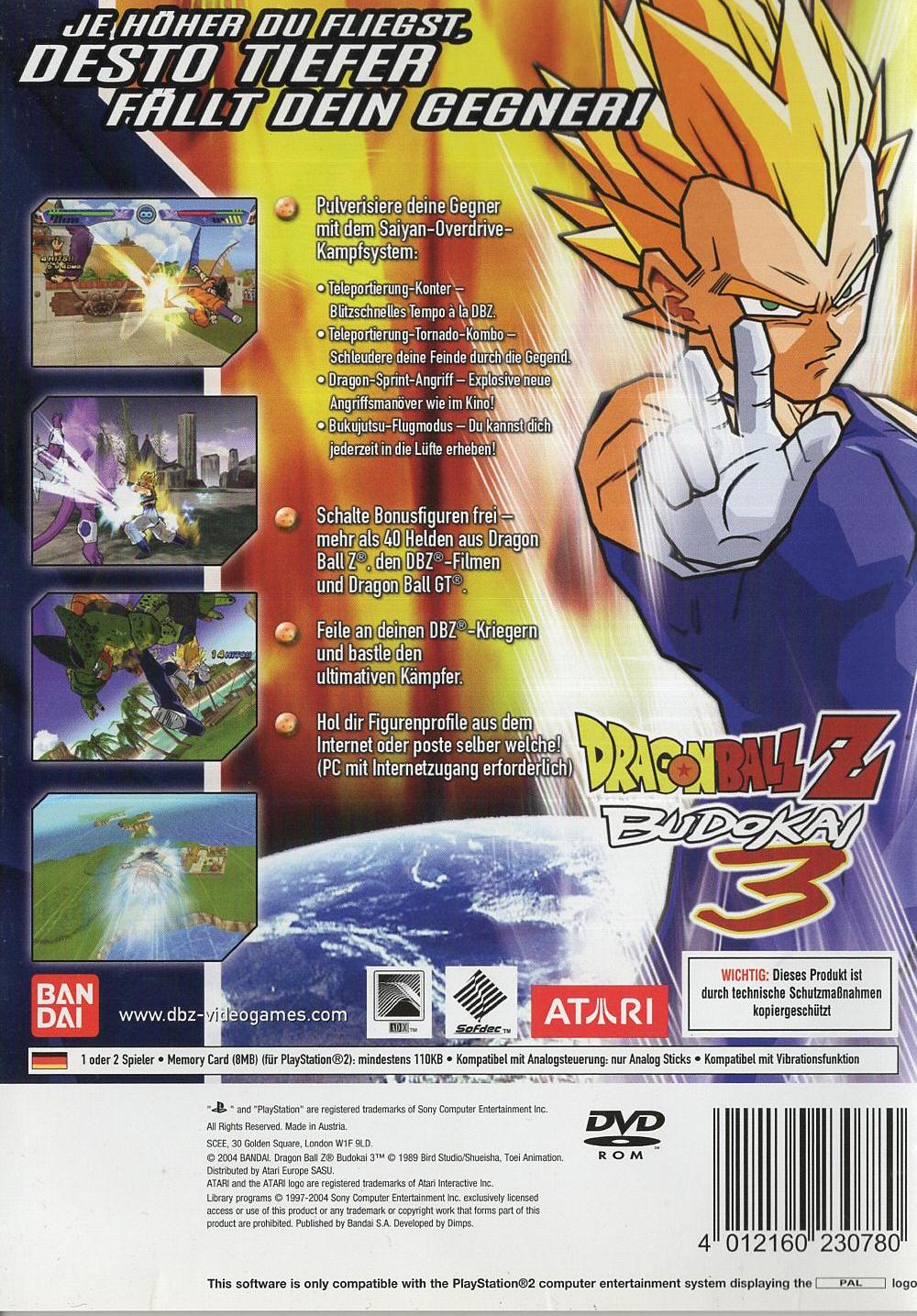 Dragon Ball Z: Budokai 3 - PlayStation 2 Rückseite