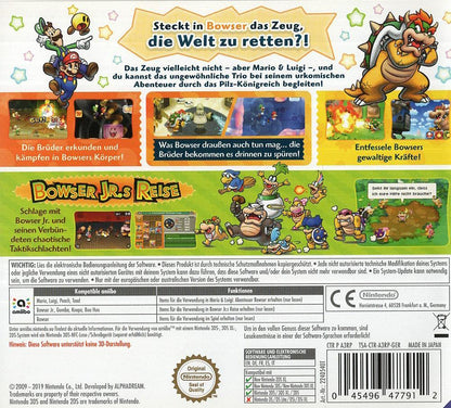 Mario & Luigi: Abenteuer Bowser + Bowser Jr.s Reise - Nintendo 3DS Rückseite