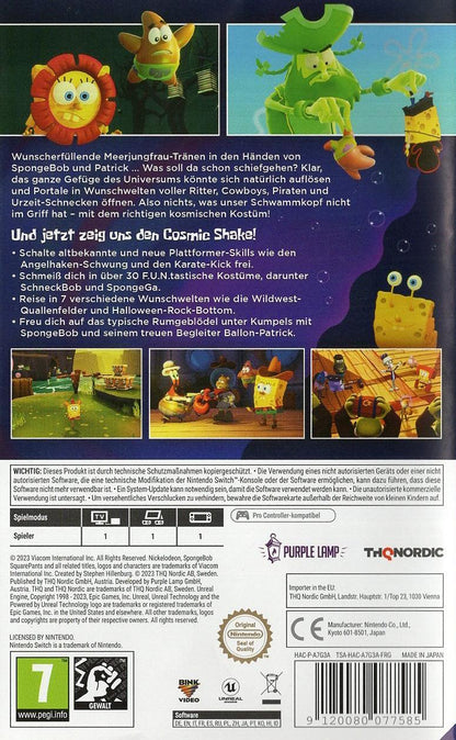 SpongeBob Schwammkopf: The Cosmic Shake - Nintendo Switch Rückseite