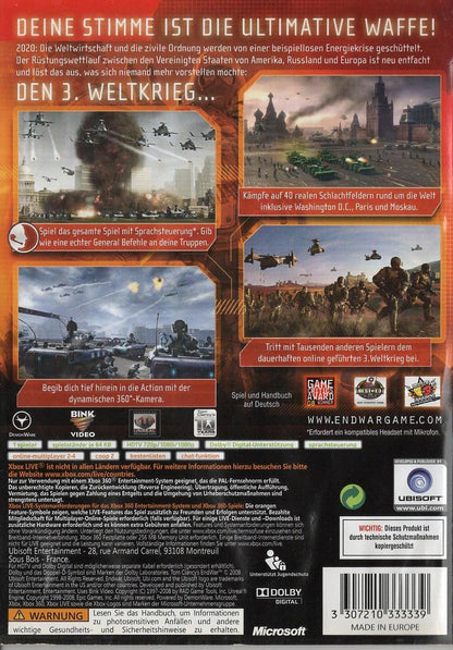 Tom Clancy's EndWar - Xbox 360 Rückseite