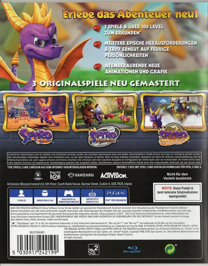 Spyro Reignited Trilogy - PlayStation 4 Rückseite