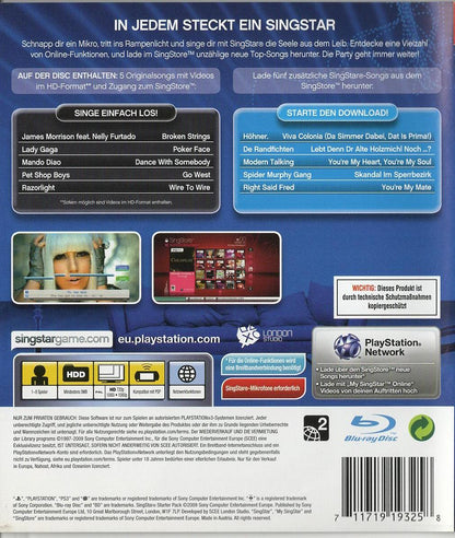 SingStar + SingStore Starter Pack - PlayStation 3 Rückseite