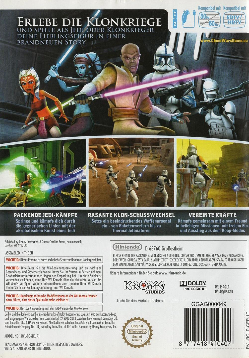Star Wars: The Clone Wars - Republic Heroes - Nintendo Wii Rückseite