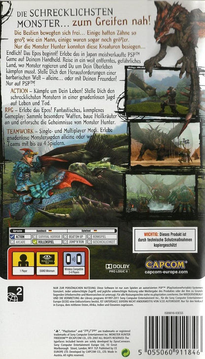Monster Hunter Freedom - PlayStation Portable Rückseite