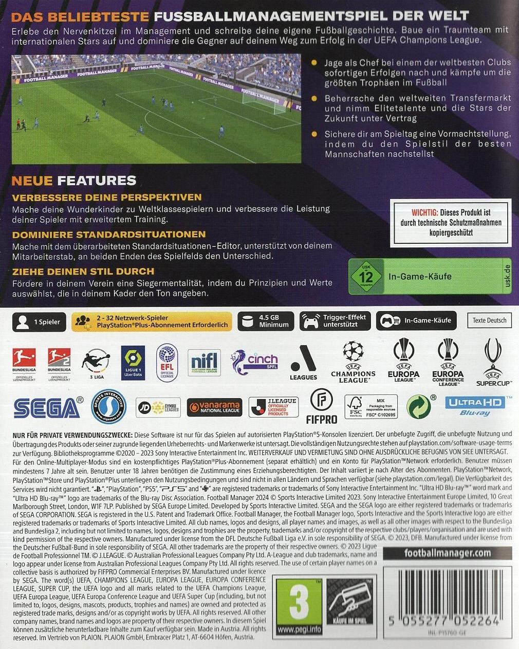 Football Manager 2024 Console - PlayStation 5 Rückseite