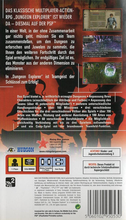 Dungeon Explorer - PlayStation Portable Rückseite