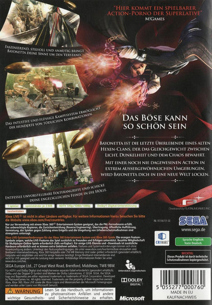 Bayonetta - Xbox 360 Rückseite