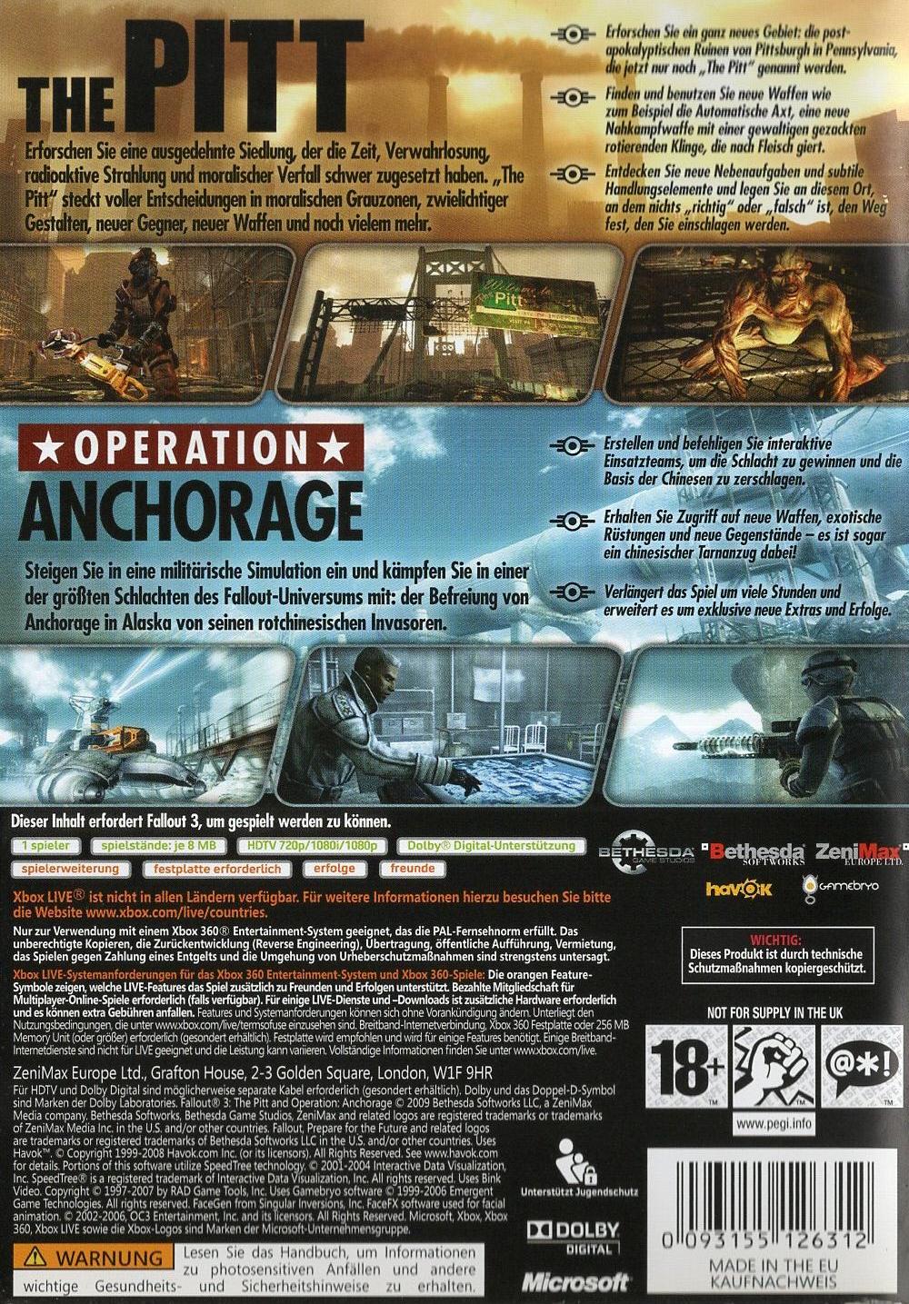 Fallout 3: Game Add-On Pack - Xbox 360 Rückseite