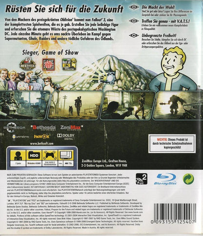 Fallout 3 - PlayStation 3 Rückseite