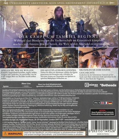 The Elder Scrolls Online: Tamriel Unlimited - Xbox One Rückseite
