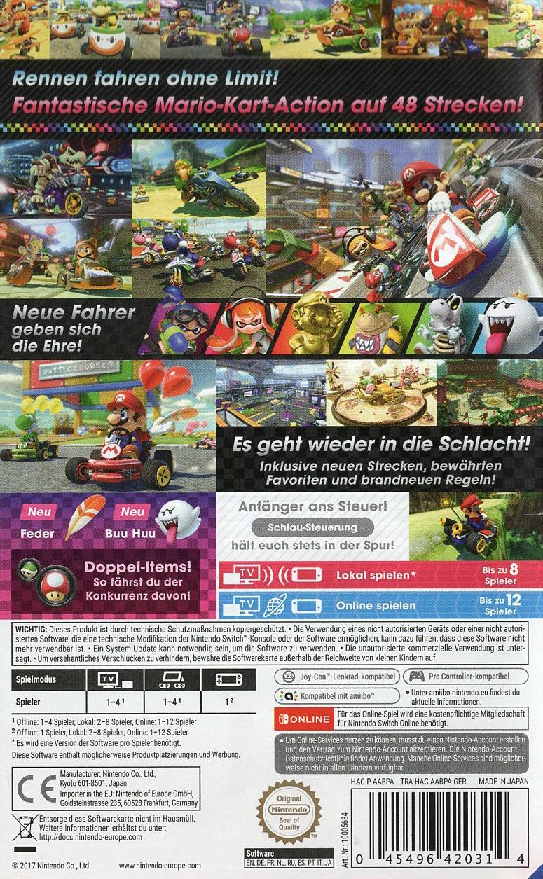 Mario Kart 8 Deluxe - Nintendo Switch Rückseite