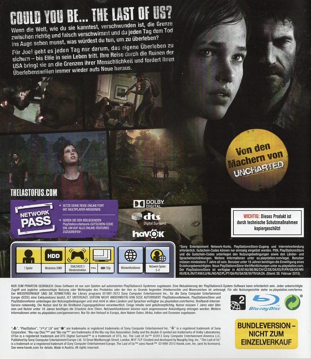 The Last of Us - PlayStation 3 Rückseite