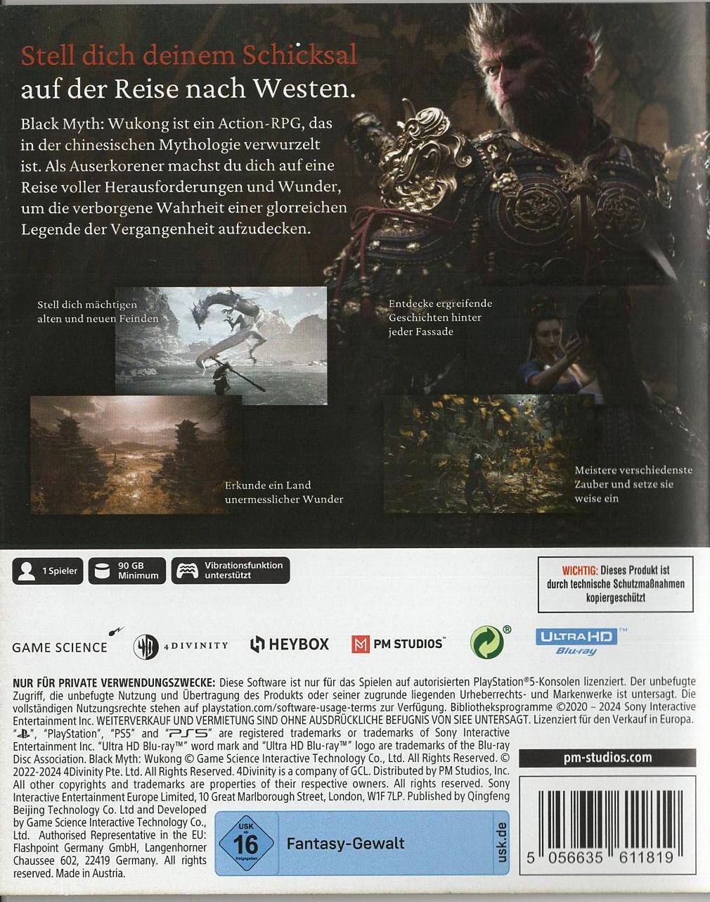 Black Myth: Wukong - PlayStation 5 Rückseite