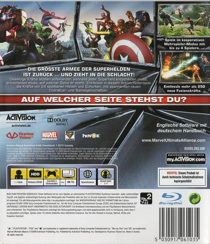 Marvel: Ultimate Alliance 2 - PlayStation 3 Rückseite