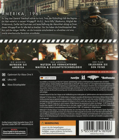 Wolfenstein II: The New Colossus - Xbox One Rückseite