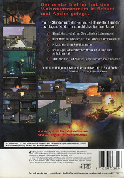 Operation Winback - PlayStation 2 Rückseite