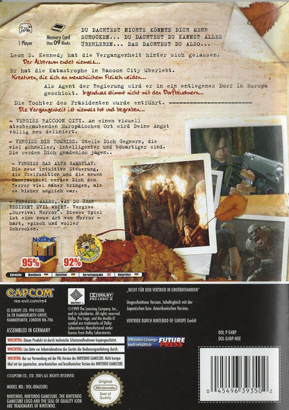 Resident Evil 4 - Nintendo GameCube Rückseite
