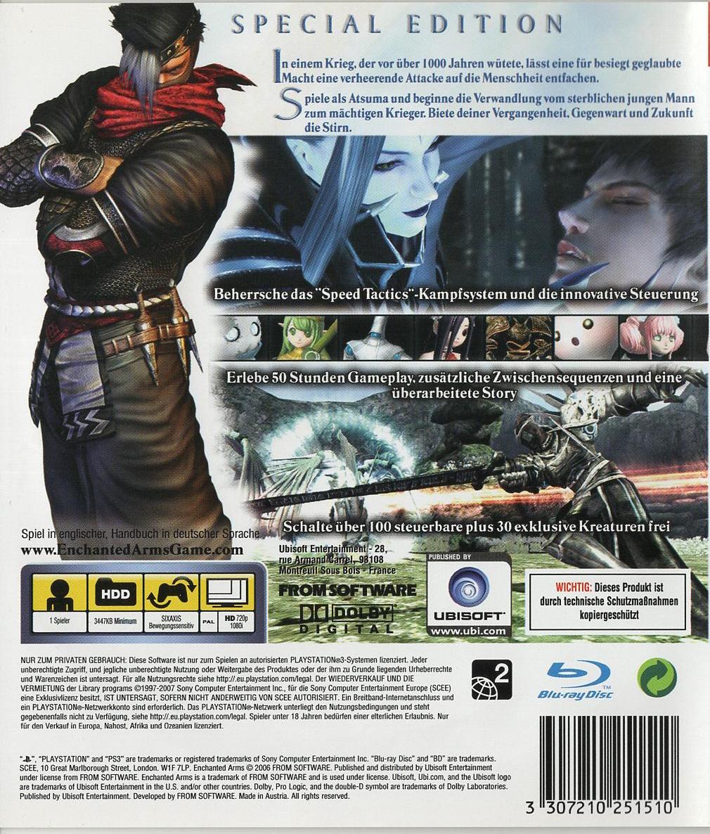 Enchanted Arms - PlayStation 3 Rückseite