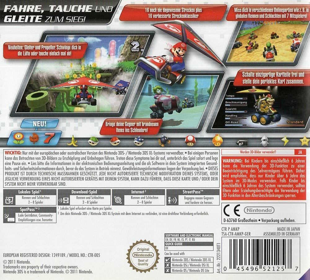 Mario Kart 7 - Nintendo 3DS Rückseite