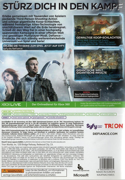 Defiance - Xbox 360 Rückseite
