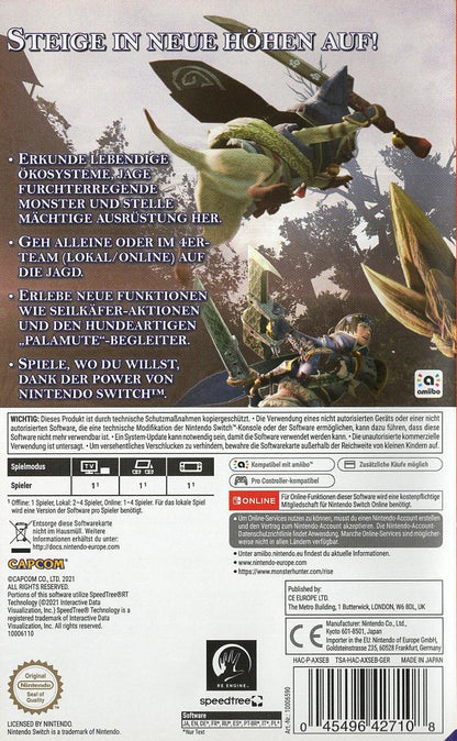 Monster Hunter Rise - Nintendo Switch Rückseite