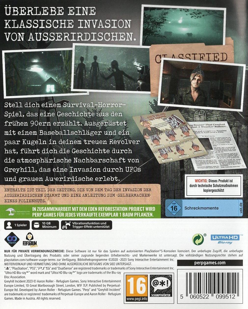 Greyhill Incident Abducted Edition - PlayStation 5 Rückseite
