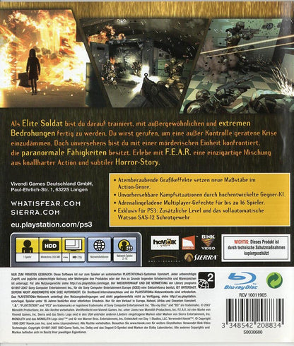 F.E.A.R. - PlayStation 3 Rückseite