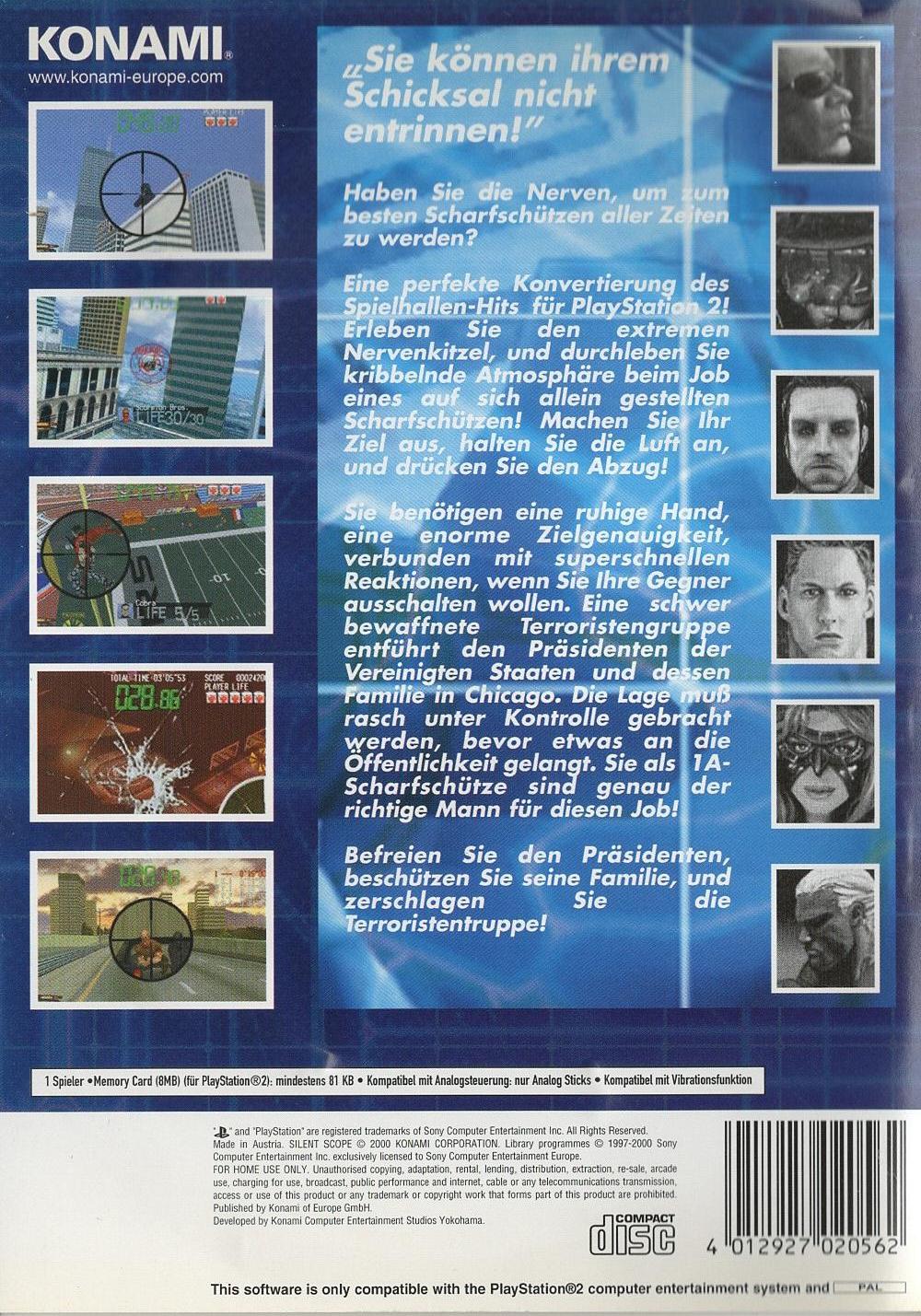 Silent Scope - PlayStation 2 Rückseite