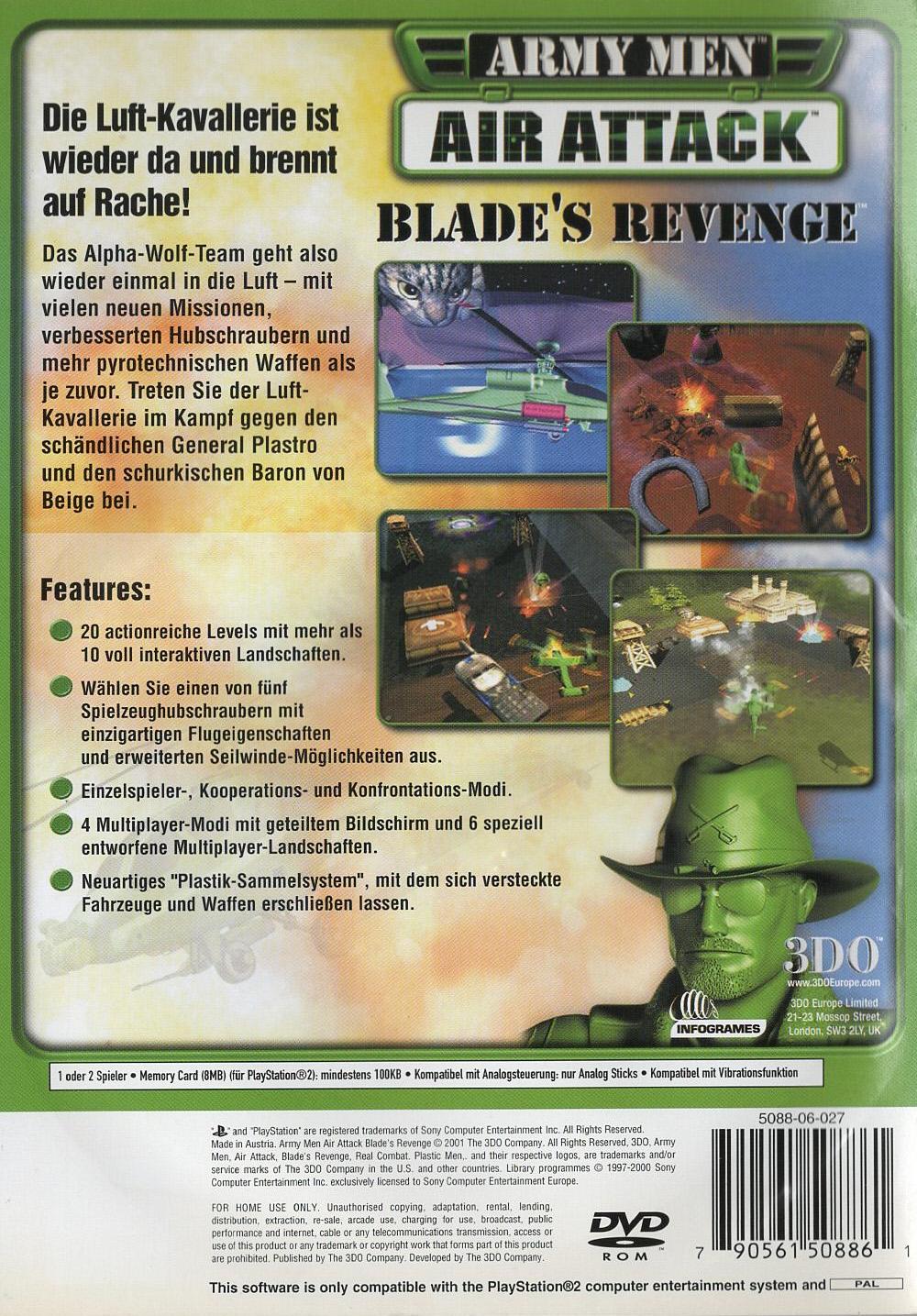 Army Men: Air Attack Blade's Revenge - PlayStation 2 Rückseite