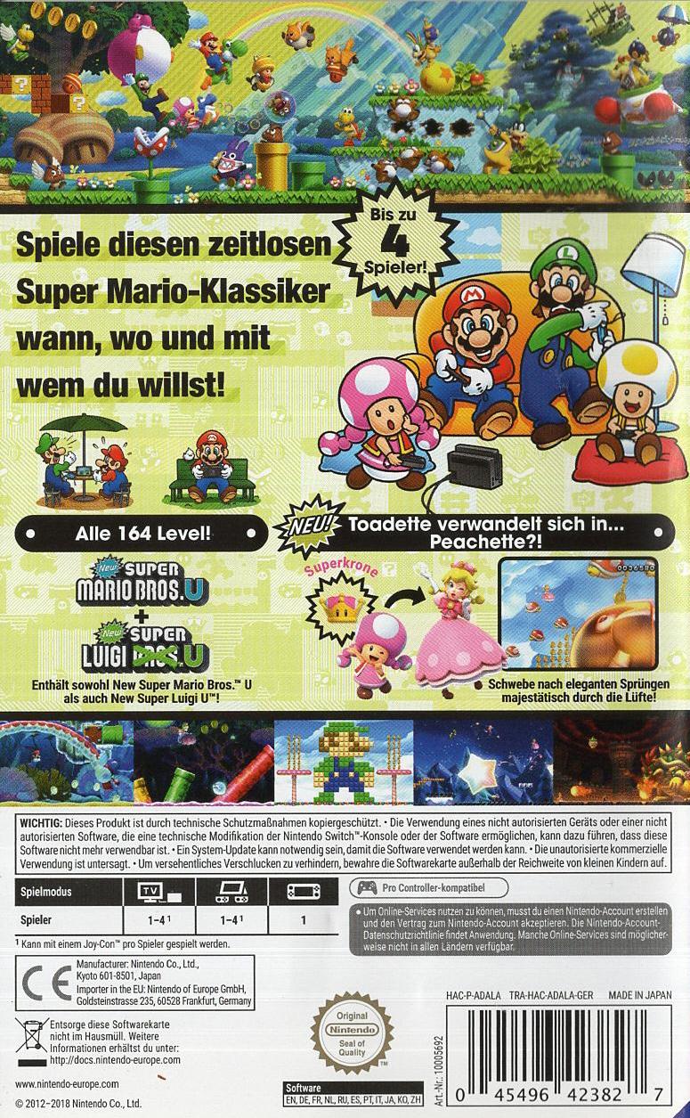 New Super Mario Bros. U Deluxe - Nintendo Switch Rückseite