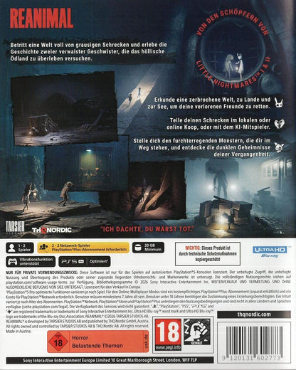 Reanimal - PlayStation 5 Rückseite
