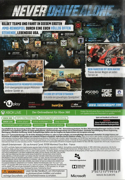 The Crew - Xbox 360 Rückseite