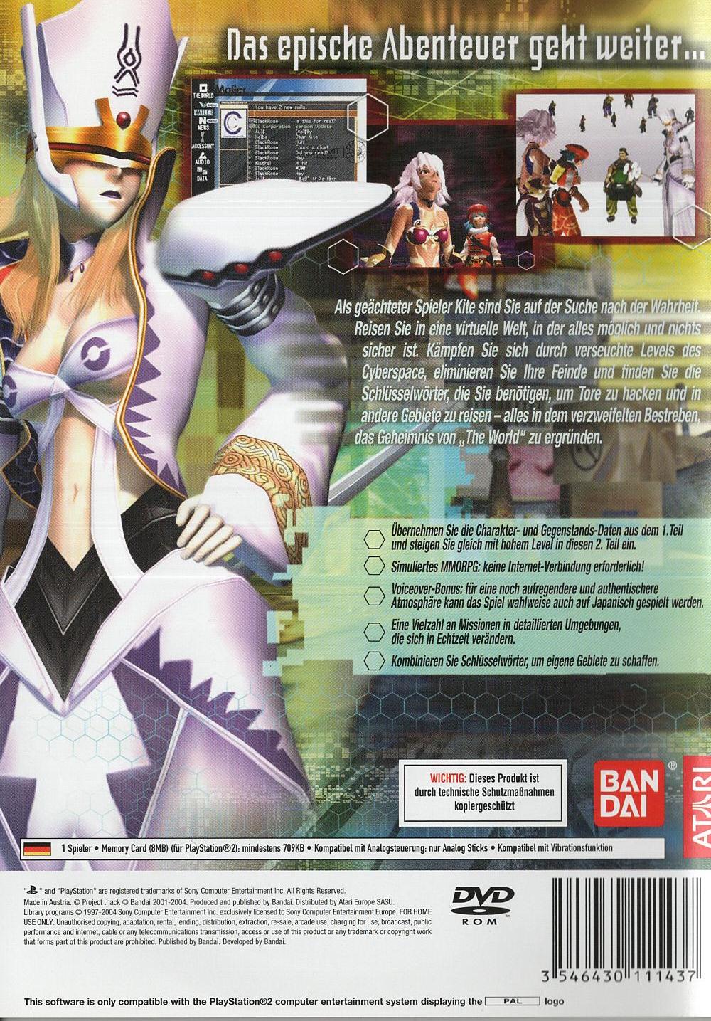 .hack//MUTATION Part 2 - PlayStation 2 Rückseite