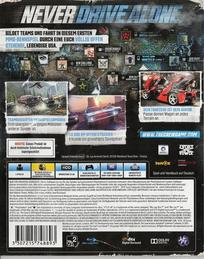 The Crew - PlayStation 4 Rückseite