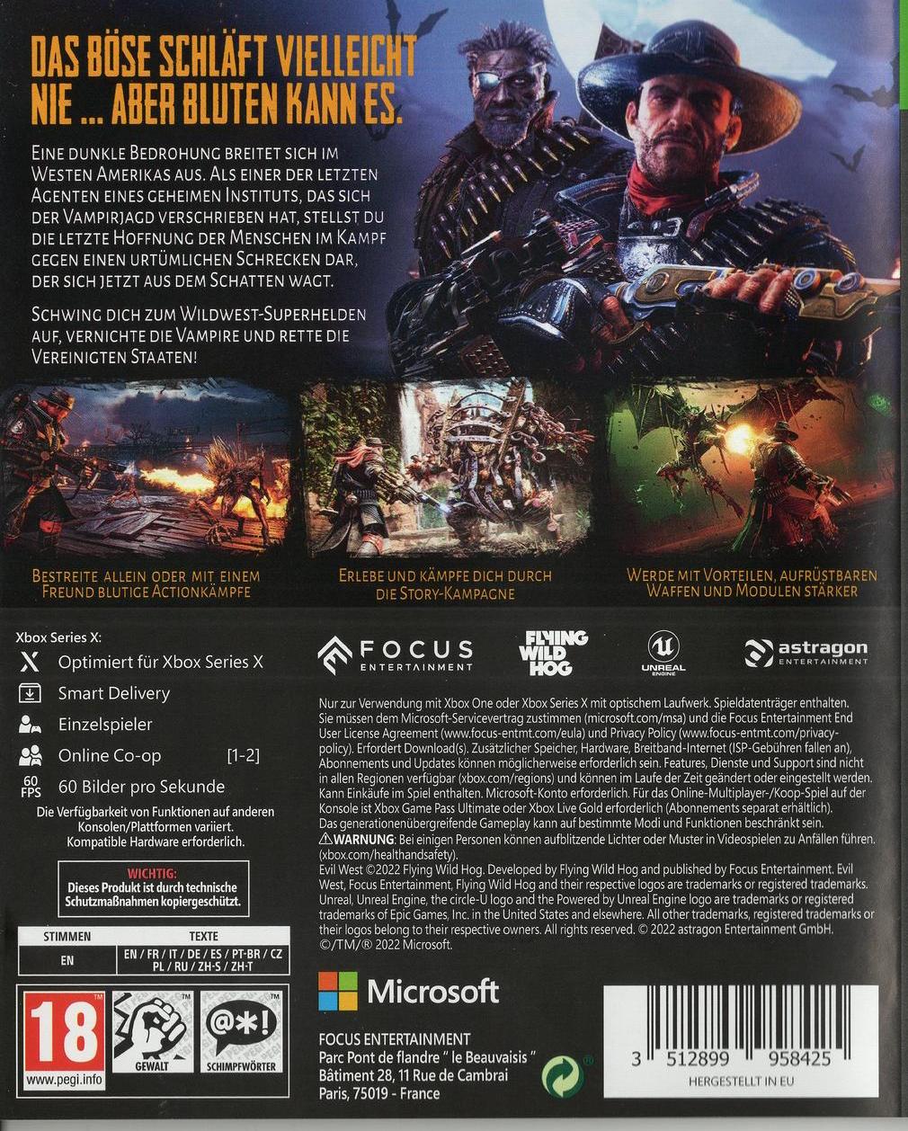 Evil West - Xbox Series X/S Rückseite