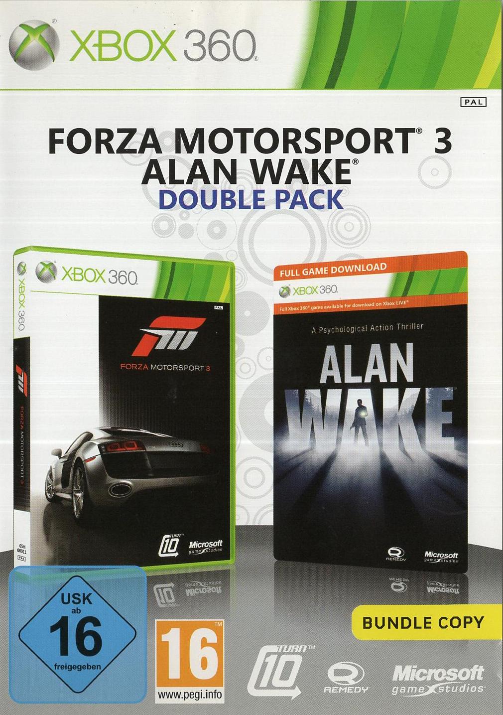 Forza Motorsport 3 / Alan Wake Double Pack - Xbox 360 Vorderseite