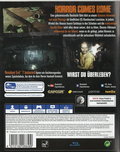 Resident Evil 7: Biohazard - PlayStation 4 Rückseite