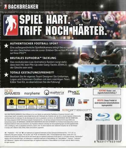 Backbreaker - PlayStation 3 Rückseite