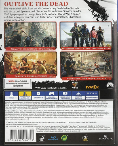 World War Z - PlayStation 4 Rückseite