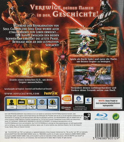 Soulcalibur IV - PlayStation 3 Rückseite