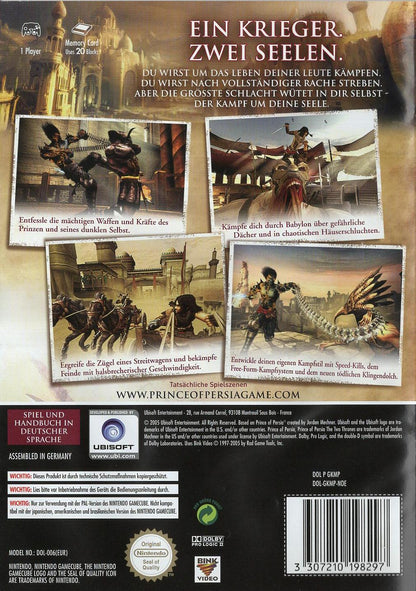 Prince of Persia: The Two Thrones - Nintendo GameCube Rückseite