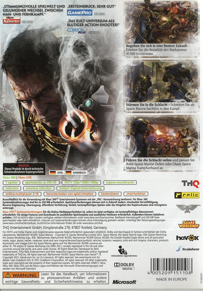 Warhammer 40,000: Space Marine - Xbox 360 Rückseite