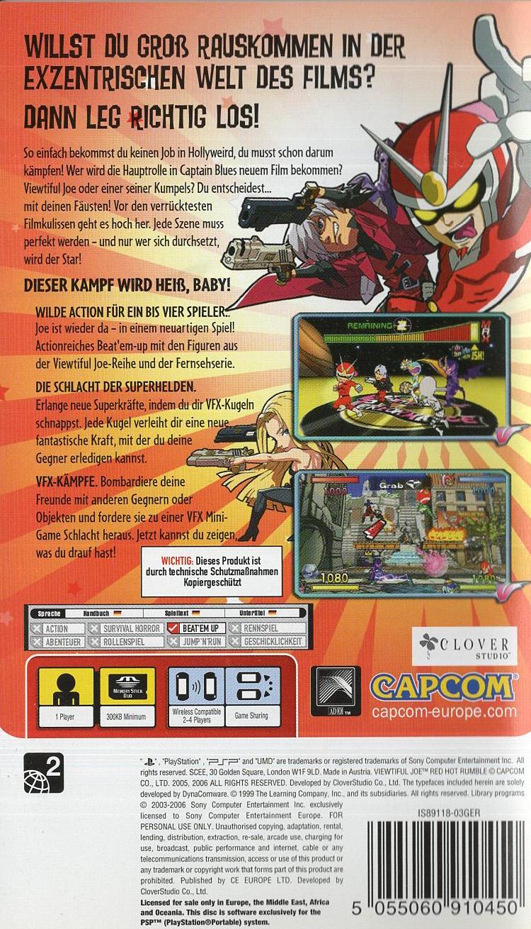 Viewtiful Joe: Red Hot Rumble - PlayStation Portable Rückseite